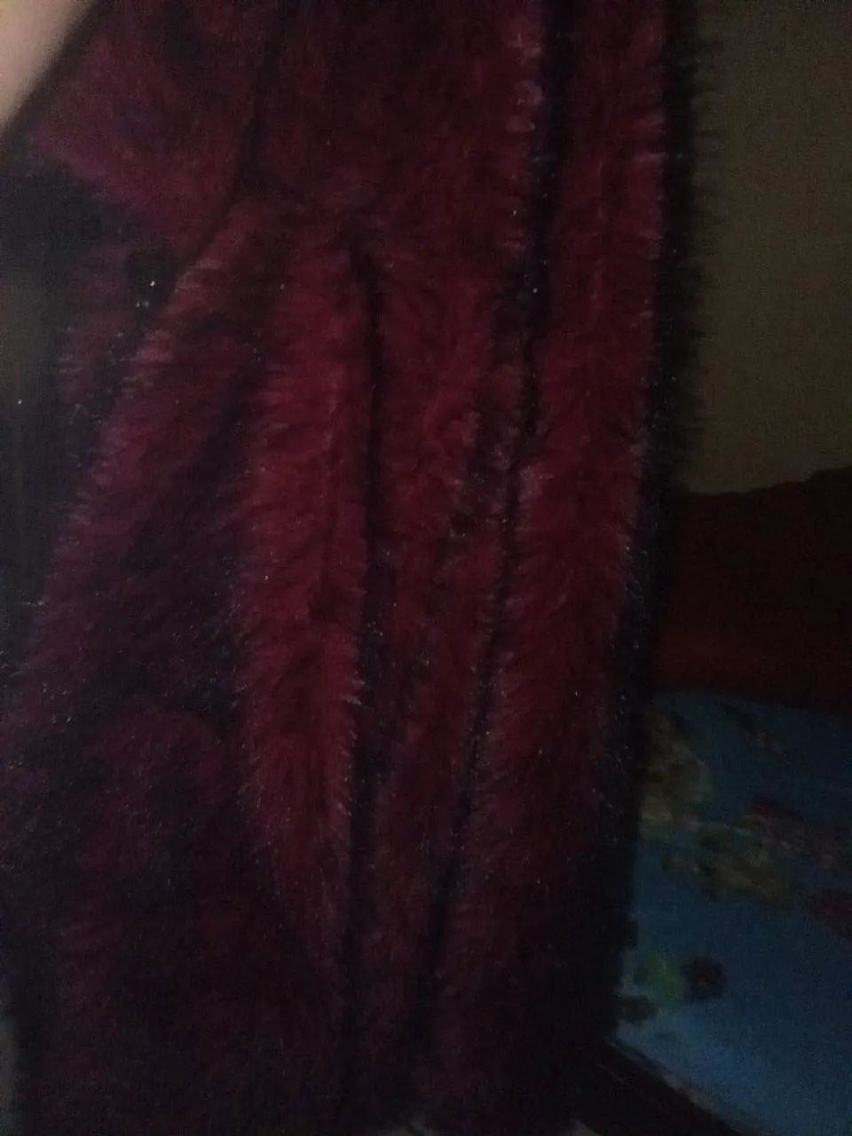 Casaco de pelo vermelho 
