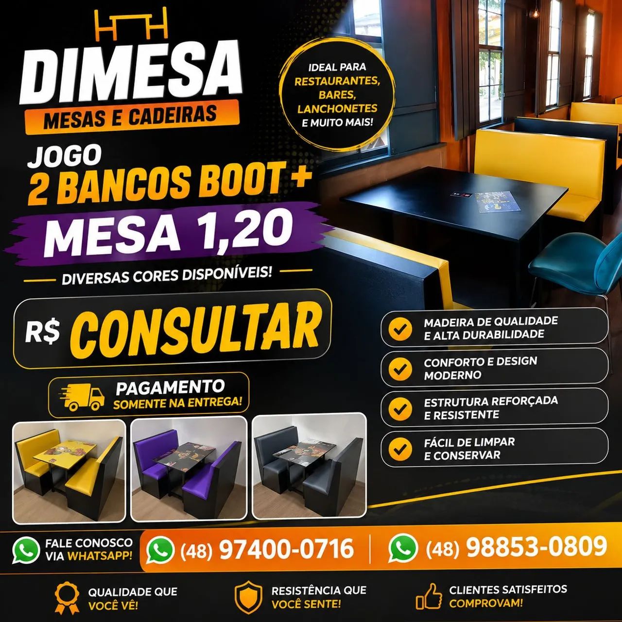 Conjunto Booth diversas cores 