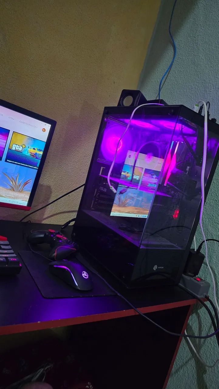 Vendo ou troco pc gamer completo com mesa, - Foto 5