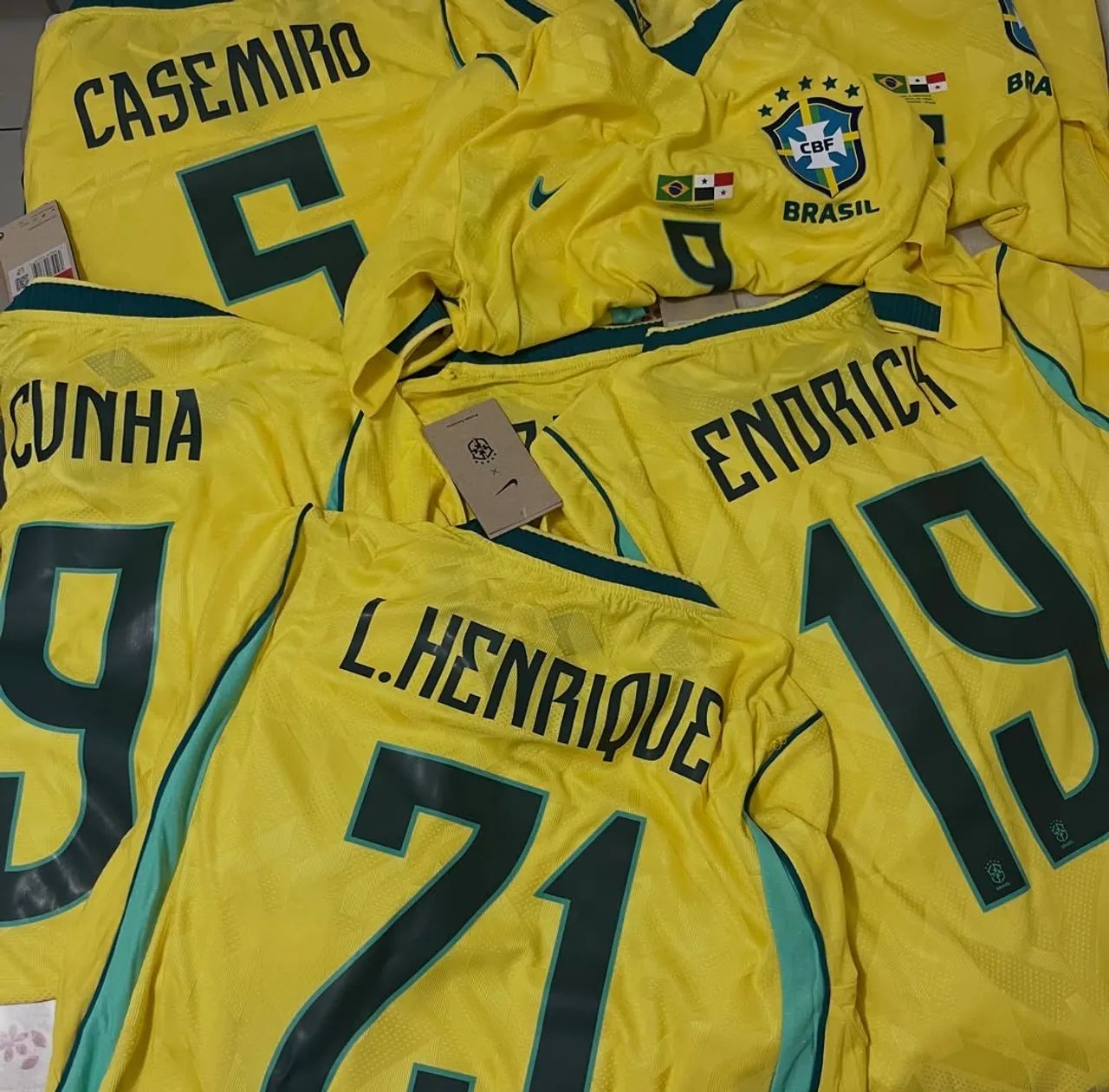 Camisa amarela Brasil copa 2026 customizada de jogo igual dos players em jogo - Foto 4