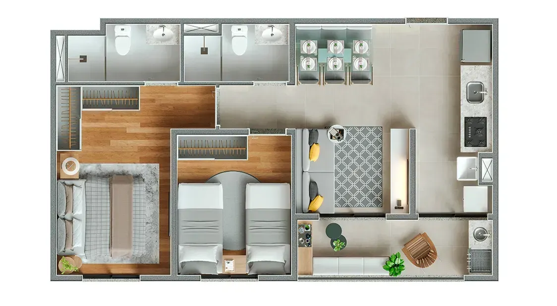 PLANTA 52m²