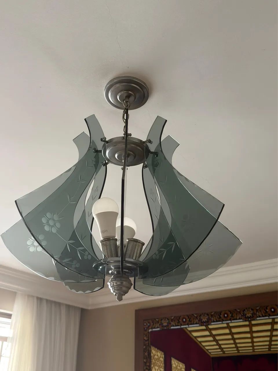 Lustre Retrô Antigo anos 70 em ótimo estado  - Foto 3