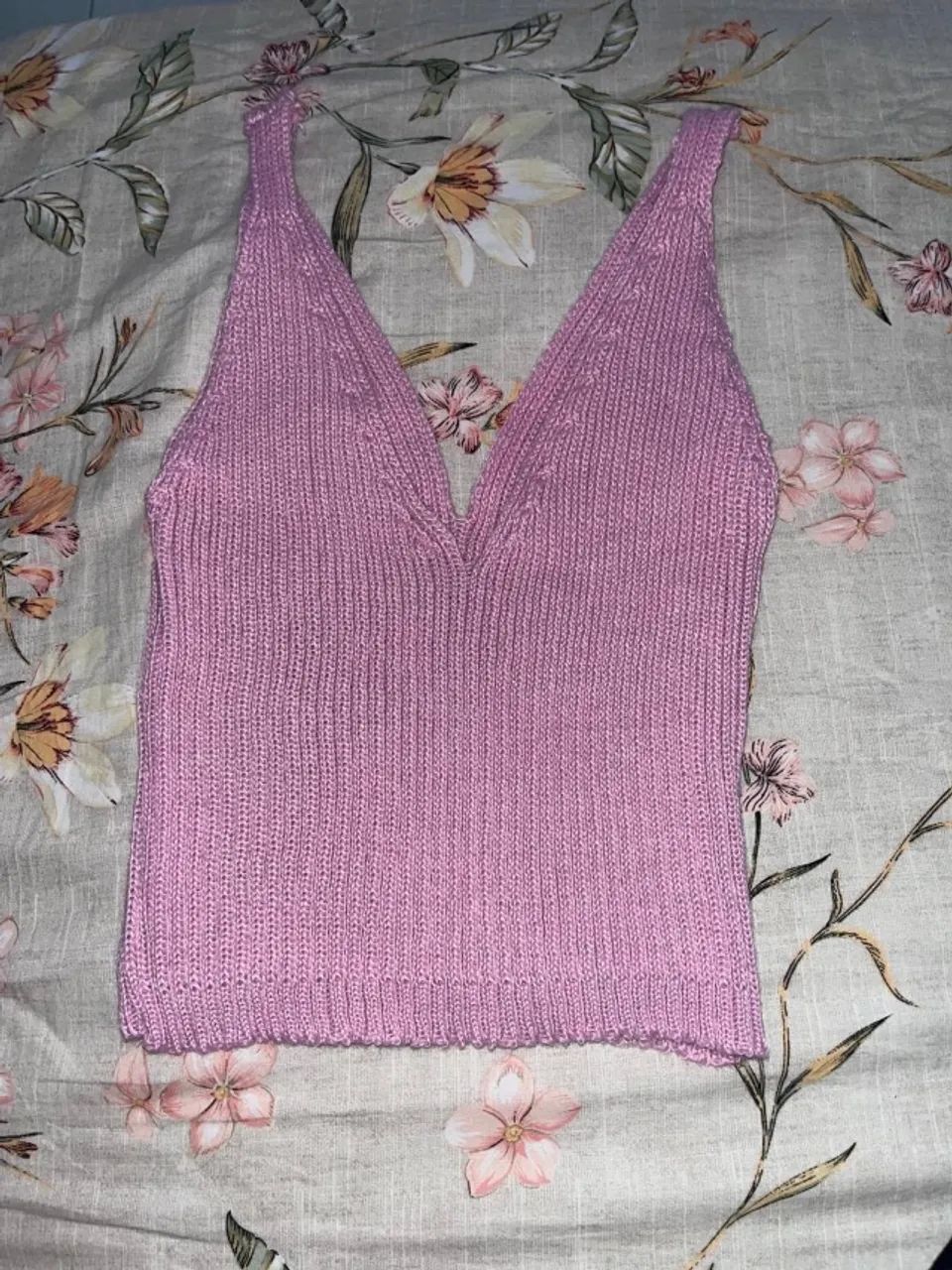 Blusa/cropped tricô rosa claro - Foto 3