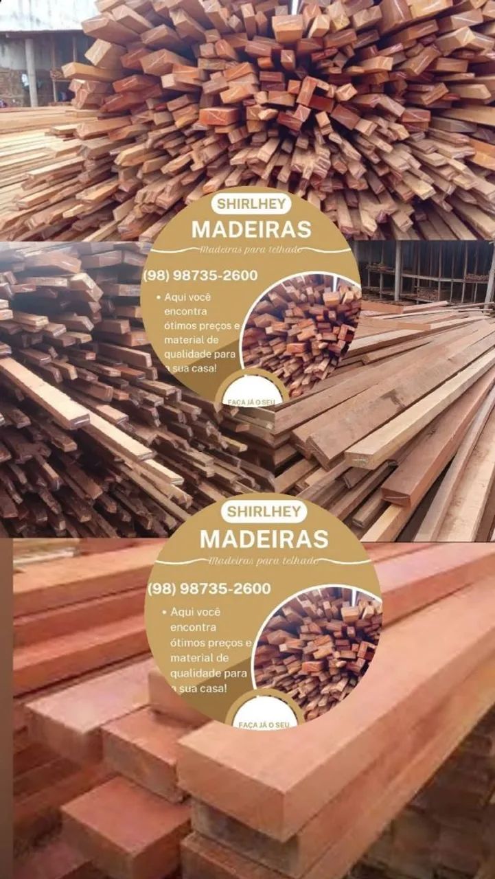 Madeiras e telhas de excelente qualidade!