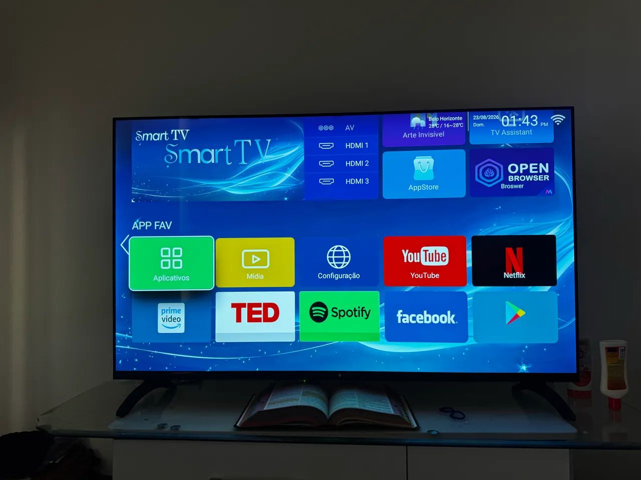 Smart TV LED UHD 4K de 55 polegadas, nova e na caixa. - Foto 2