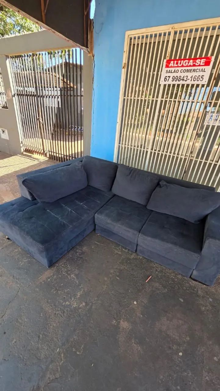 sofa de canto com chaise e acentos retrátil usado ( ENTREGA GRÁTIS )