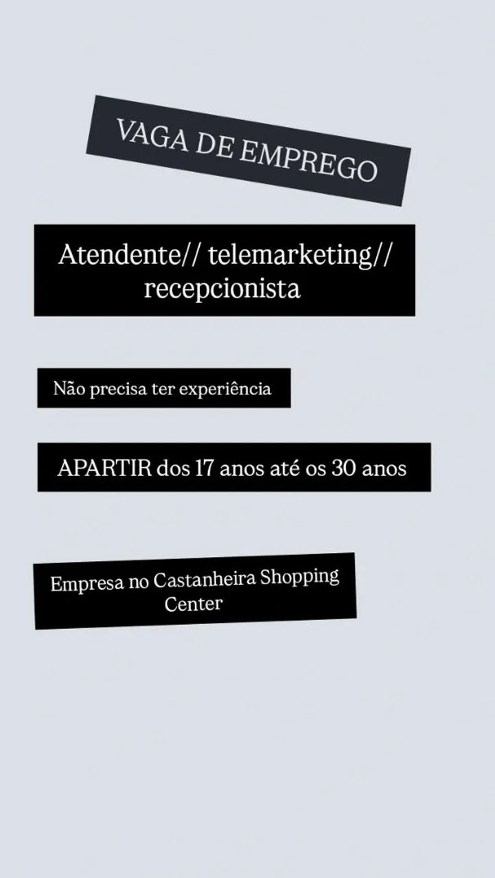 Vaga de emprego 