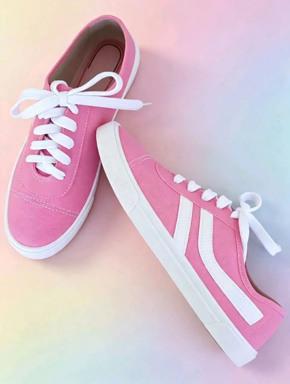 Tênis moleca rosa e branco tamanho 38 - Foto 3