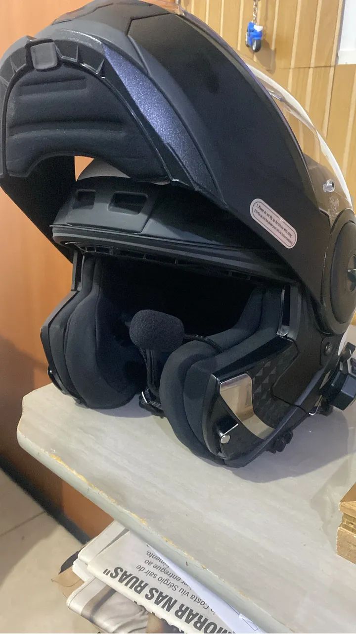 Vendo capacete ls2 novo na caixa com fone comunicador  - Foto 3