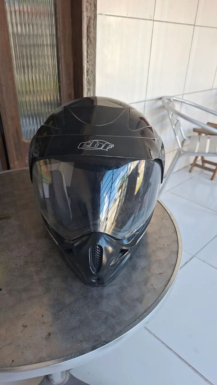 capacete EBF Motard Solid preto de motocross - PREÇO NEGOCIÁVEL - Foto 3