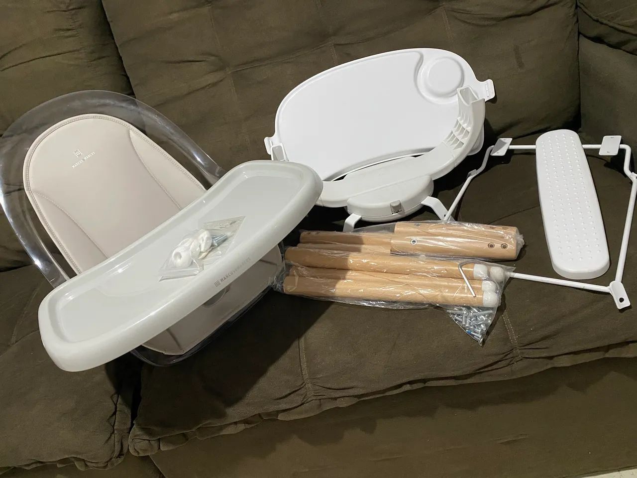 Cadeira de Alimentação 360° 3 em 1 Marcus & Marcus Lisa Cinza.   - Foto 5