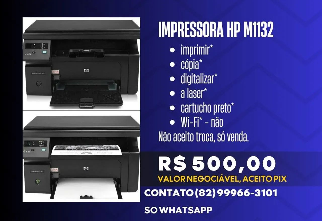 Impressora multifuncional HP 1132 - Foto 2
