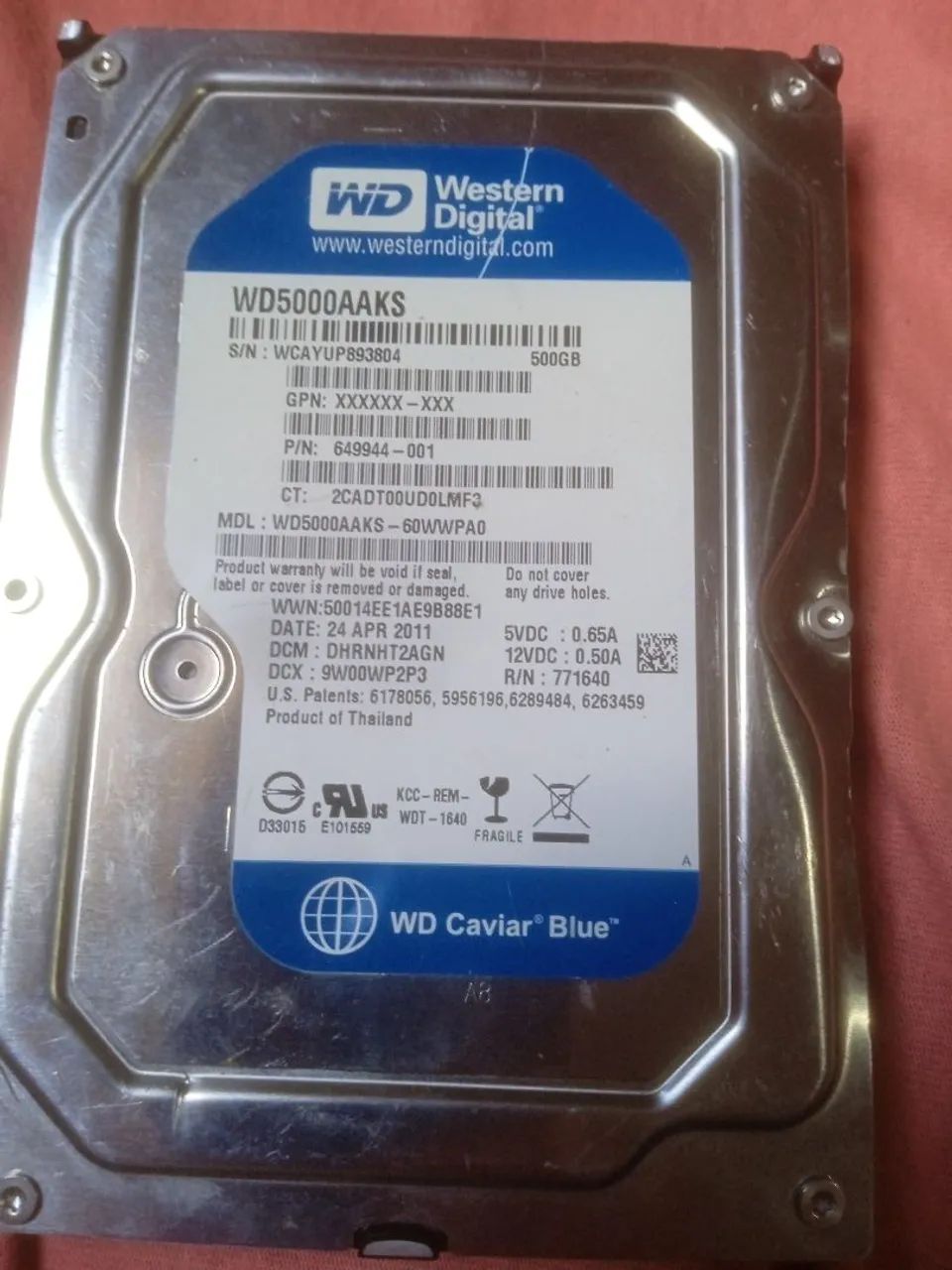 HD  de western digital 500 gb