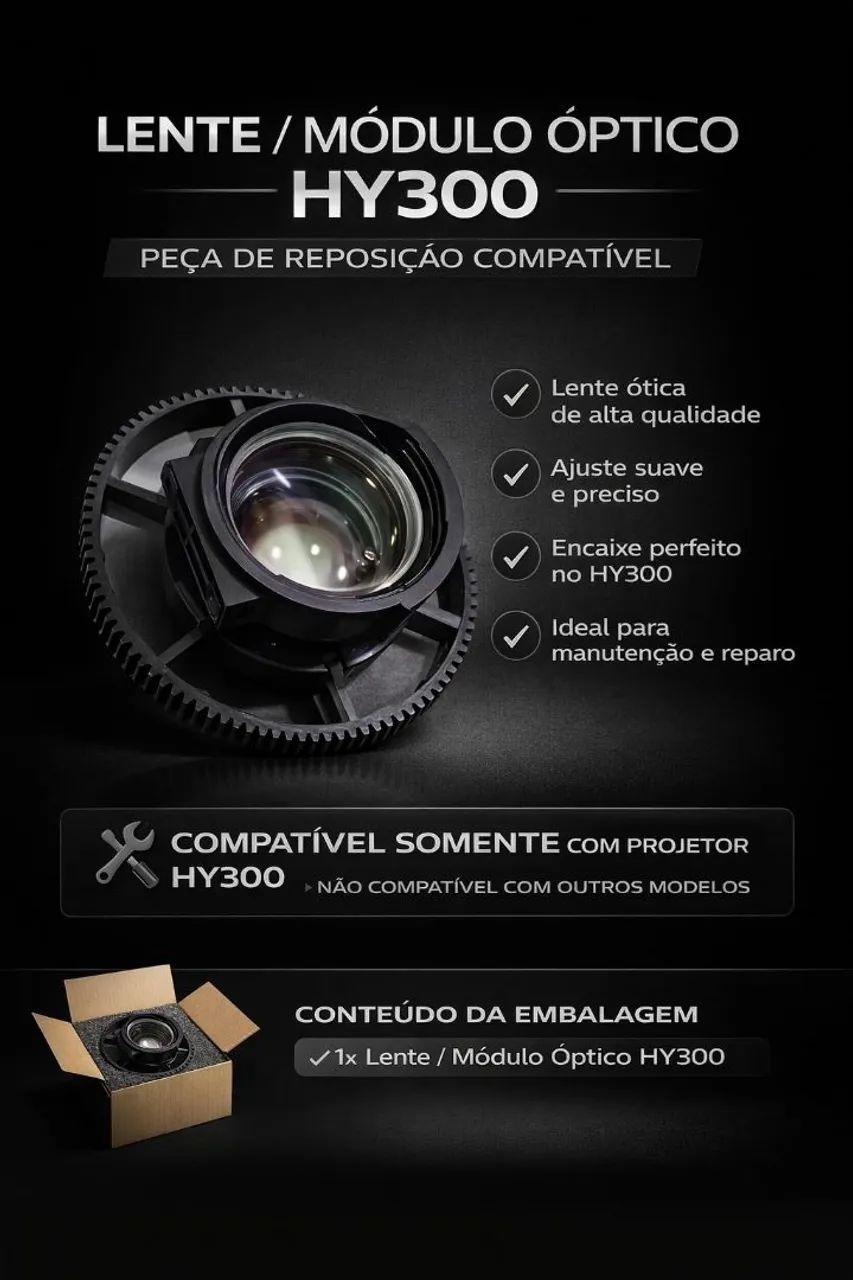 Lentes para projetor hy 300