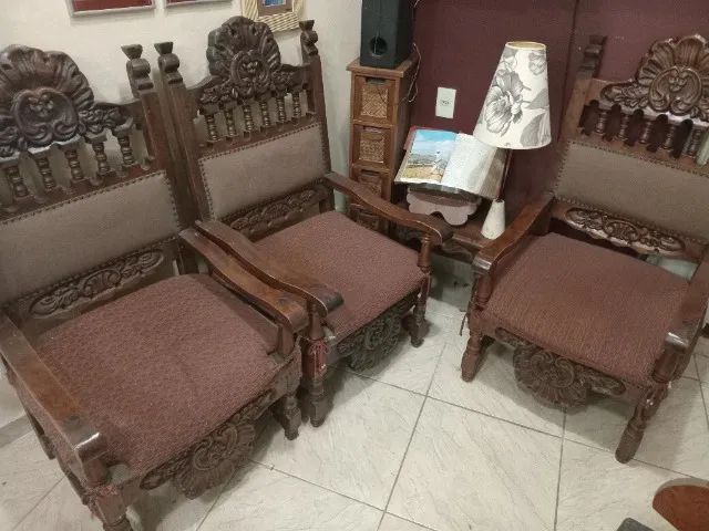 Conjunto de Sofá Colonial com 3 lugares e com 3 poltronas - Foto 4