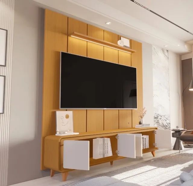 Painel com Rack Cedro Elegance 188 - Foto 3