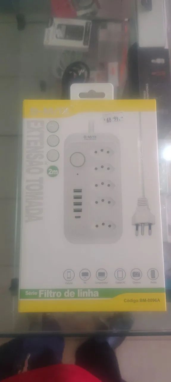 Filtro de Linha 2m com entradas USB e Tipo C - Foto 2