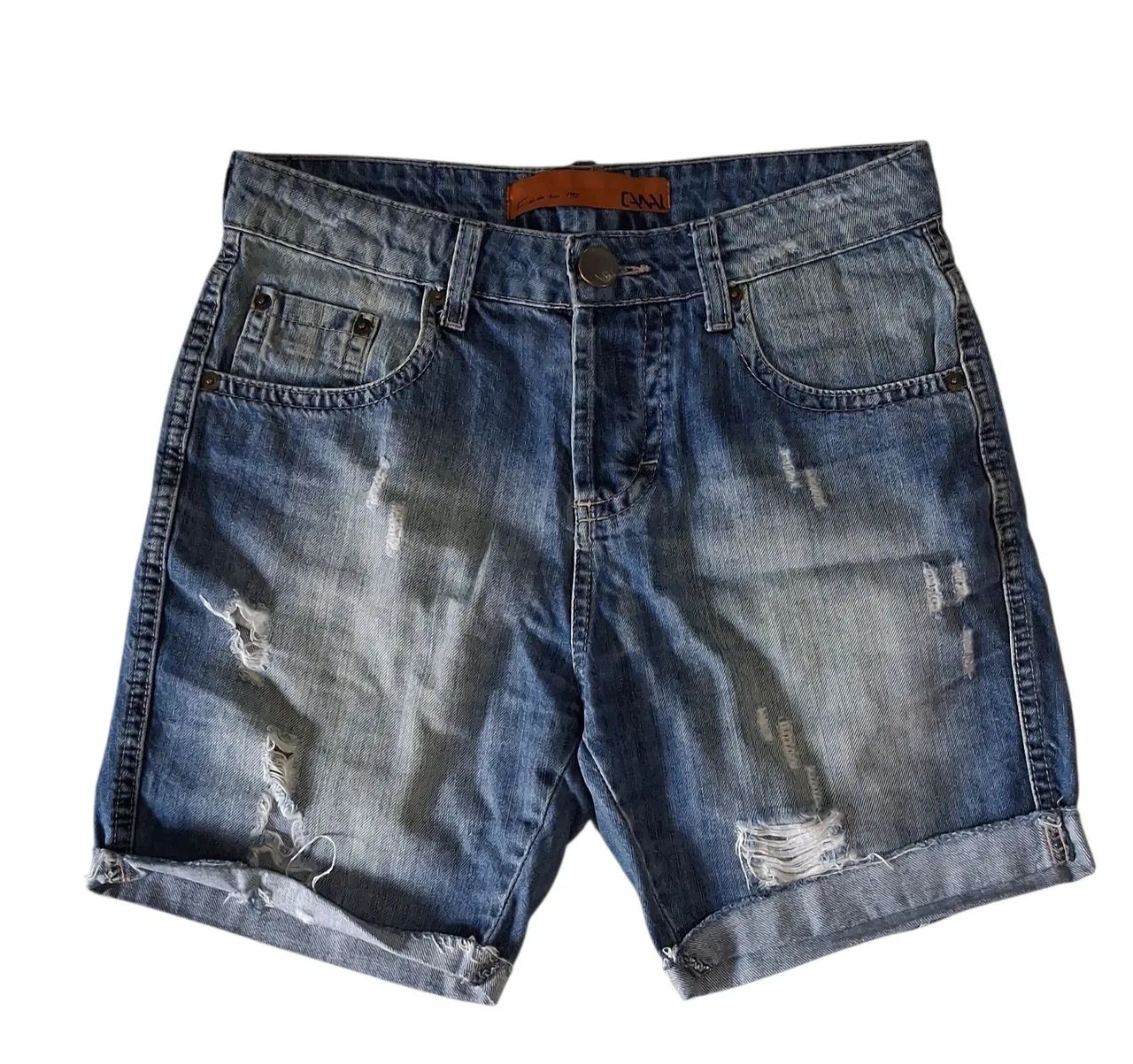 short jeans canal azul