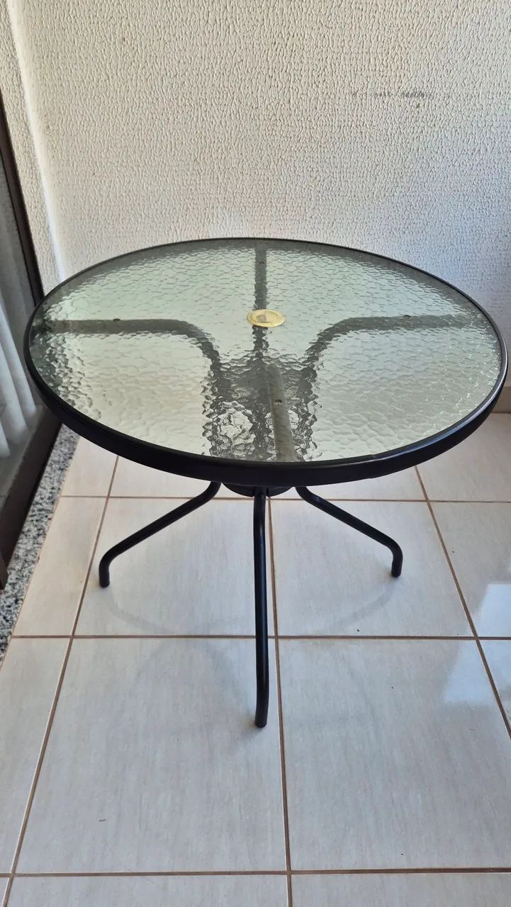 Mesa Redonda Vidro 80 cm