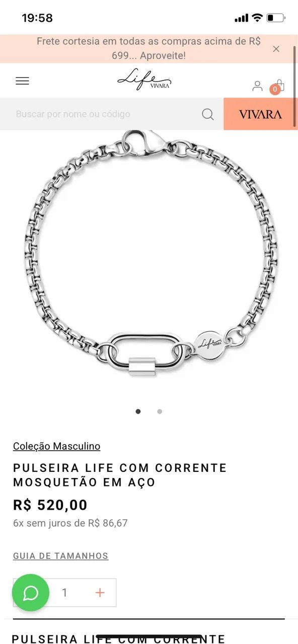 Pulseira vivara 