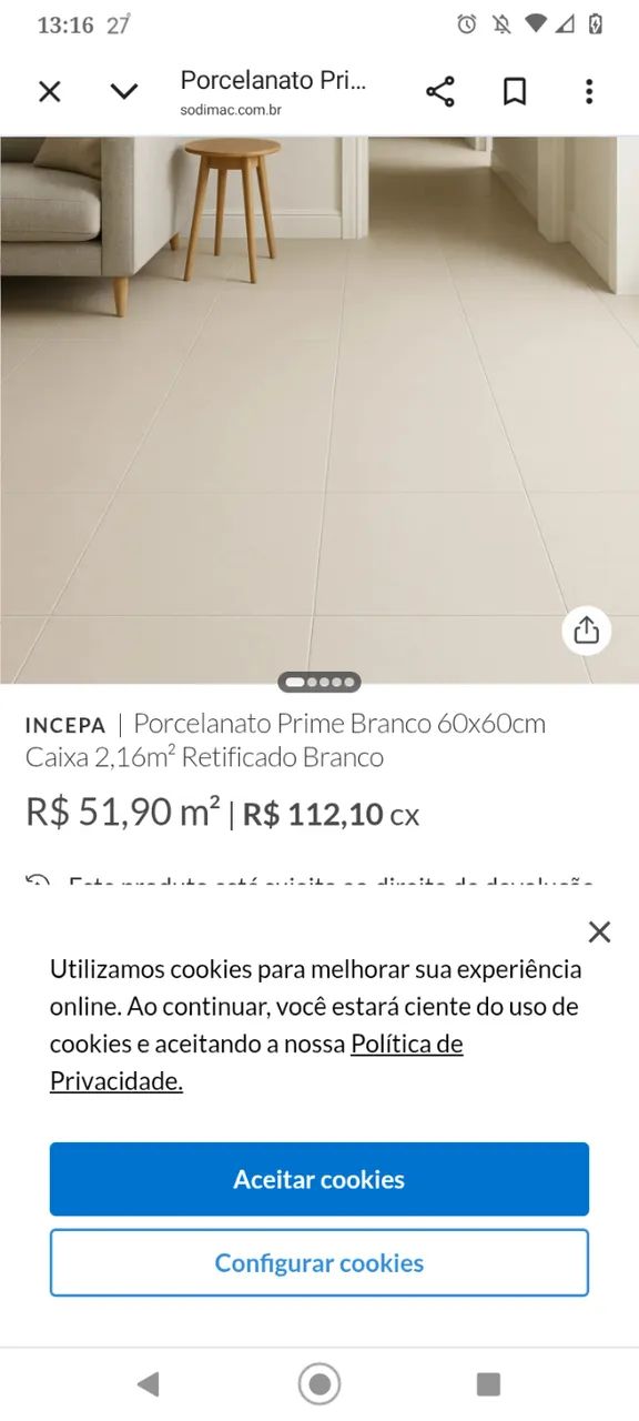 Piso 60x60 tem que limpar  10$ cada - Foto 2