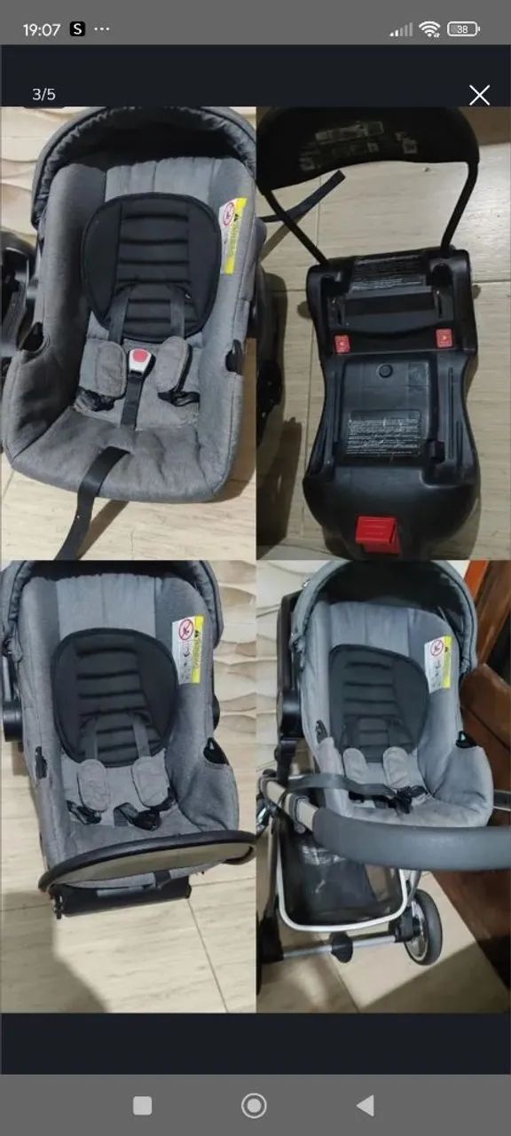 Carrinho de bebê e bebê conforto com base isofix  - Foto 5