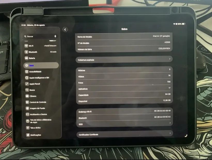 iPad Air 5° Geração  | M1 64gb - Cinza Espacial - Com Caixa (Usado) - Foto 4