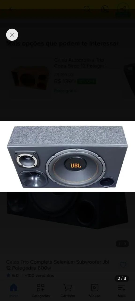 Vendo caixa trio JBL 