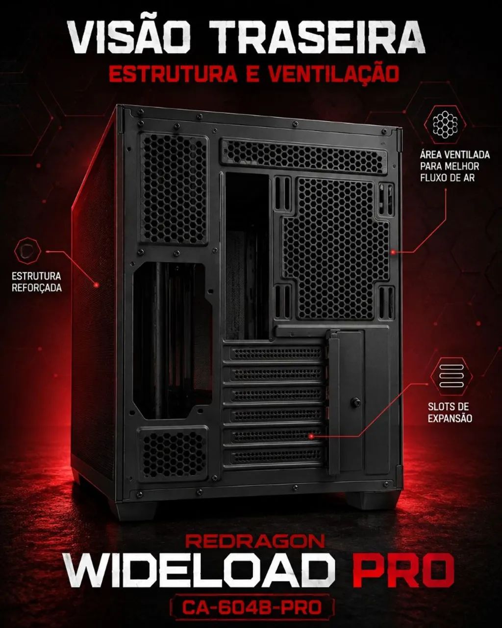 Gabinete Gamer Redragon Wideload Pro - Foto 5