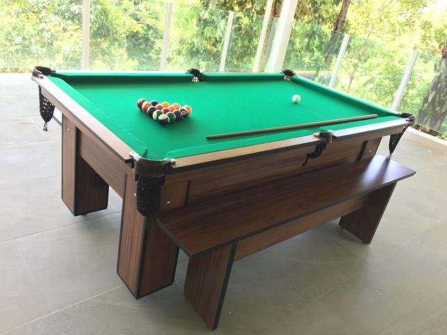 Mesa de Bilhar Cor Imbuia Tecido Verde Tx 4 Pés Modelo FAP4321 - Foto 3