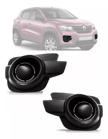 Par Grade Moldura Milha Renault Kwid 2018 2019 Sem Furo