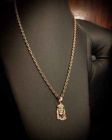 Corrente em Ouro 18k 750 com Pingente Face de Cristo - Foto 4