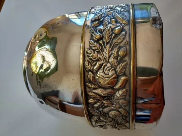 Cachepô antigo, década 30/40, espessurado a prata - Foto 4