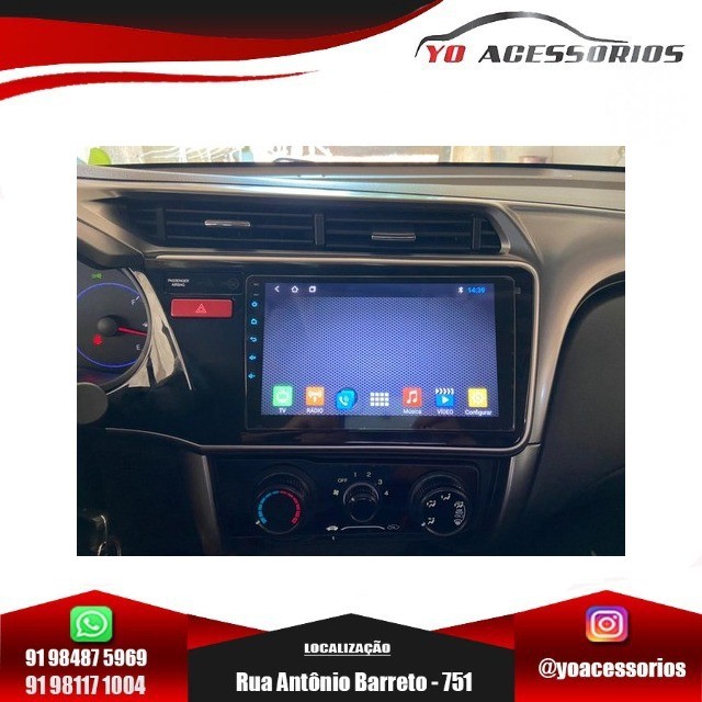 Central Multimídia Honda City 2015 a 2021 Kronos 9 Polegadas