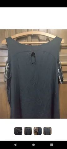 Blusa Preta Viscose e Rebites - Foto 4