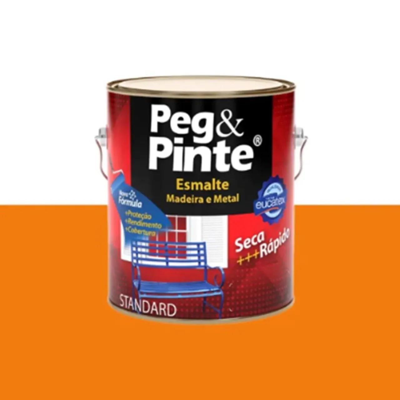 Esmalte Sintético Peg e Pinte Standard 3,6 Litros Laranja Brilhante Eucatex