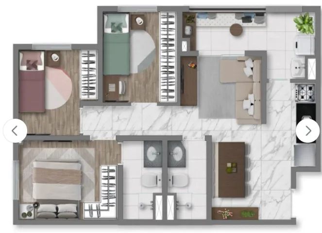 Apartamento Vila Prudente, 3 quartos e 2 banheiros, a 500m da estação Vila Prudente