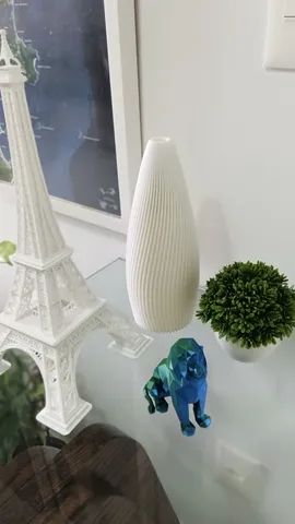 Vaso decor 3d estilo elegante moderno e sofisticado pla branco - Foto 5