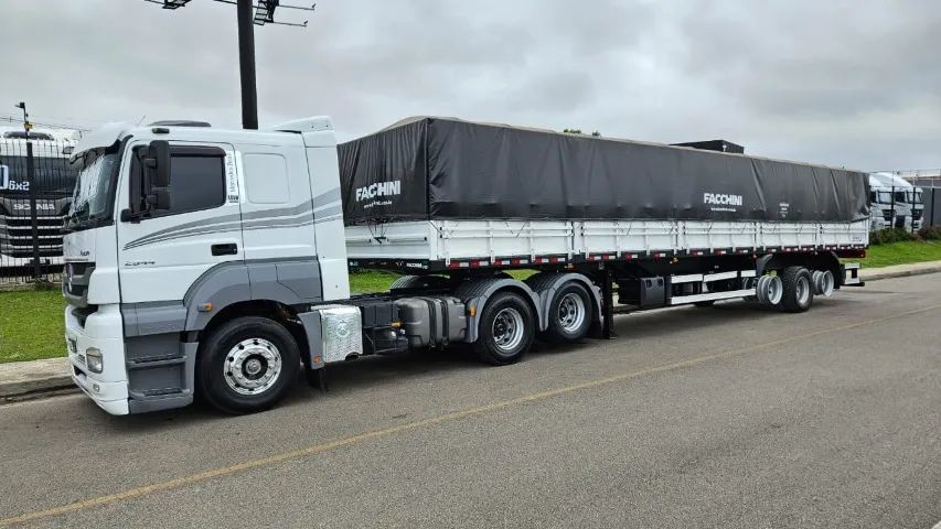 Mb Axor 2544 6x2 Ano 22 Automático ar cond + Carreta Graneleira Facchini LS 0km 14 mts  - Foto 13