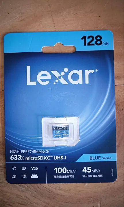 Cartão de Memória Lexar microSDXC 128GB 633x UHS-I - Azul