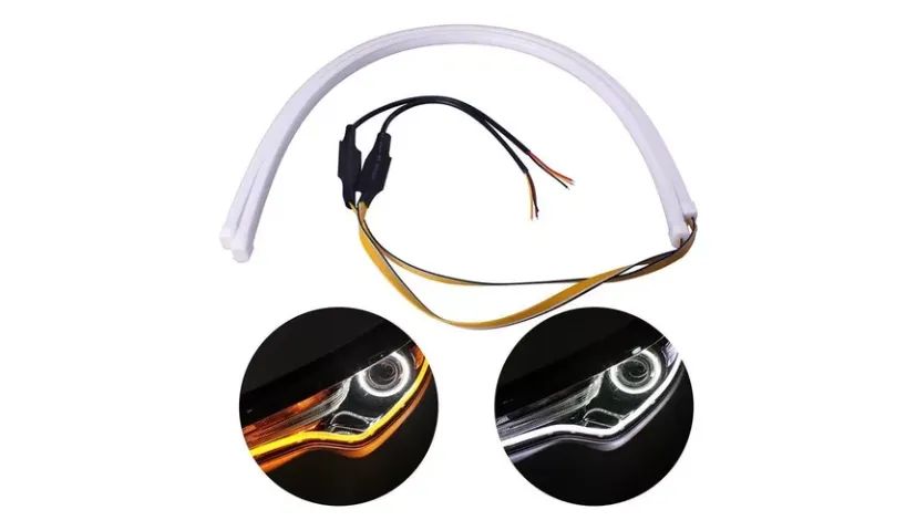 Barra de Led Flexível de 45cm para o Farol - Modelo Universal com DRL + Seta