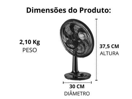 Ventilador de mesa 30 cm 45 wats 6 helices pas - Foto 4