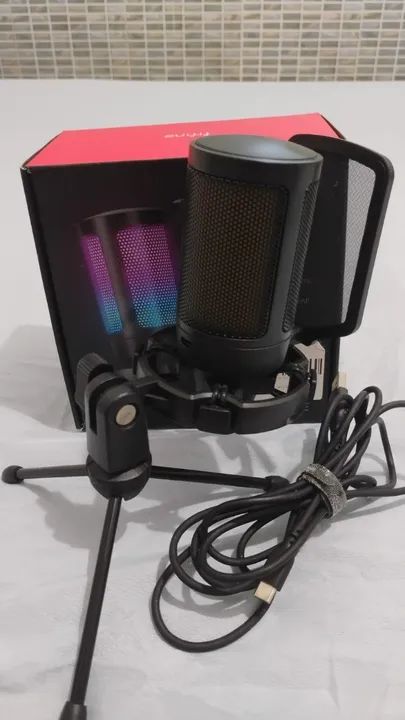 Microfone RGB Fifine AMPLIGAME A6V - 1 mês de Uso, na Caixa - Foto 2