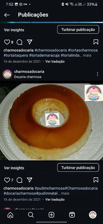 Pudins e bolos para dia das mães 