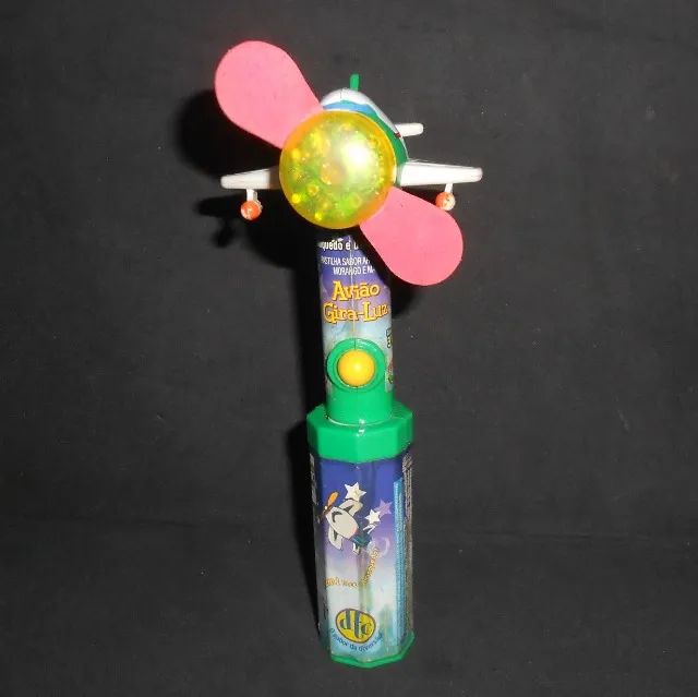 Avião Gira-Luz - brinquedo antigo de avião que vinha com doce - não funciona - Foto 2