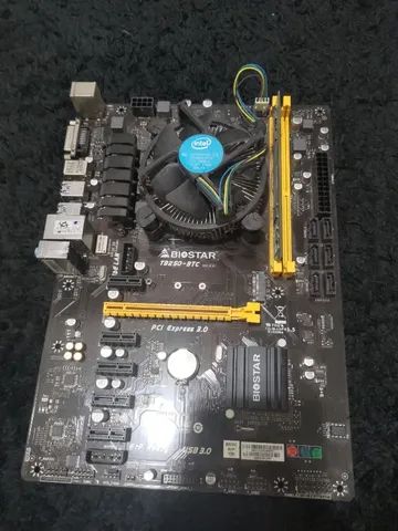 Kit Mineraçao Criptomoedas pentium G4560+4GB ram+placa mae biostar TB250 - Foto 2