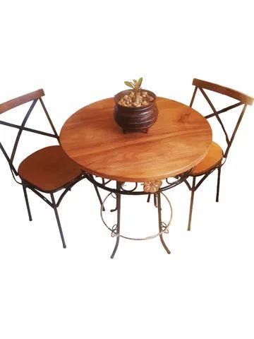 Jogo de mesa Vintage com 2 cadeiras rústica  - Foto 5