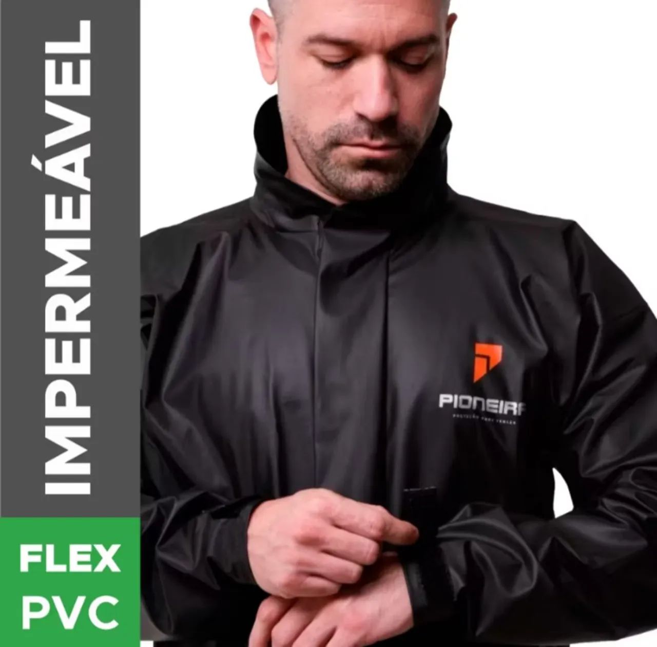 0Capa De Chuva Motoqueiro Moto 100% Impermeável PVC Masculino - Foto 3