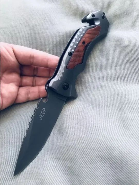  Canivete Semi Automatico detalhe em Madeira Jeep - Aço Inoxidável - Foto 4