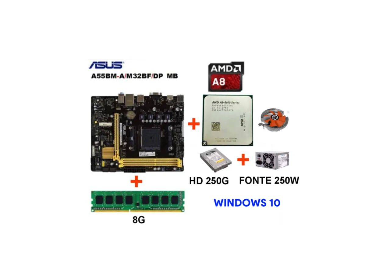Kit AMD A8 quad-core, 8G, HD, Fonte,  - Foto 3